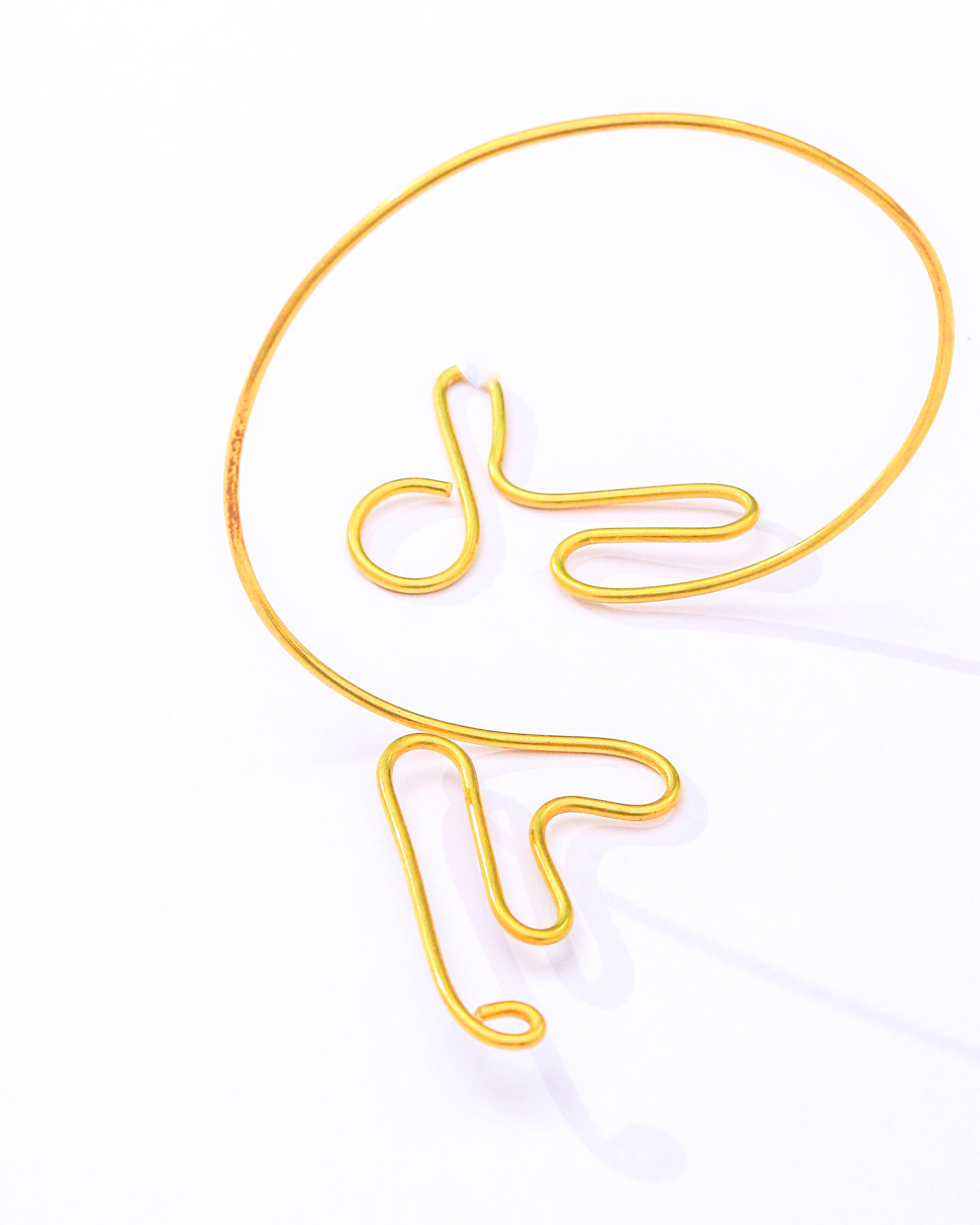 Brass Freeform Loop Scroll Armlet