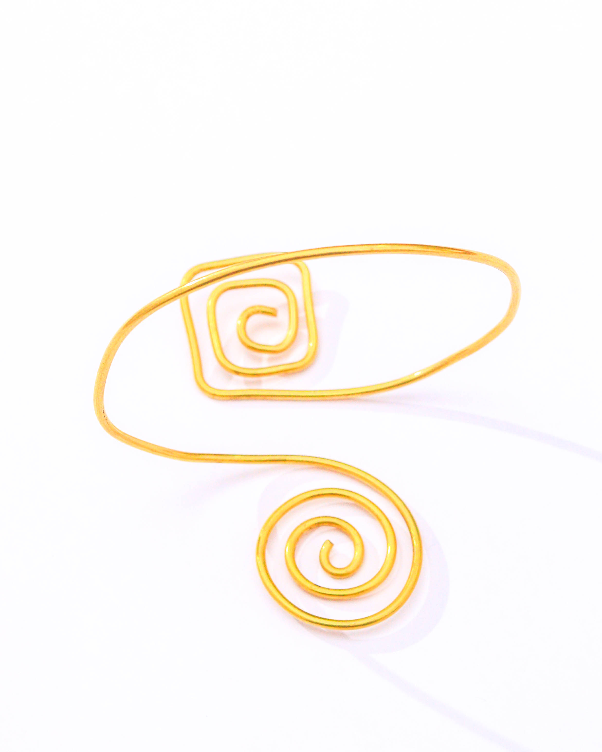 Brass Square & Round Spiral Armlet