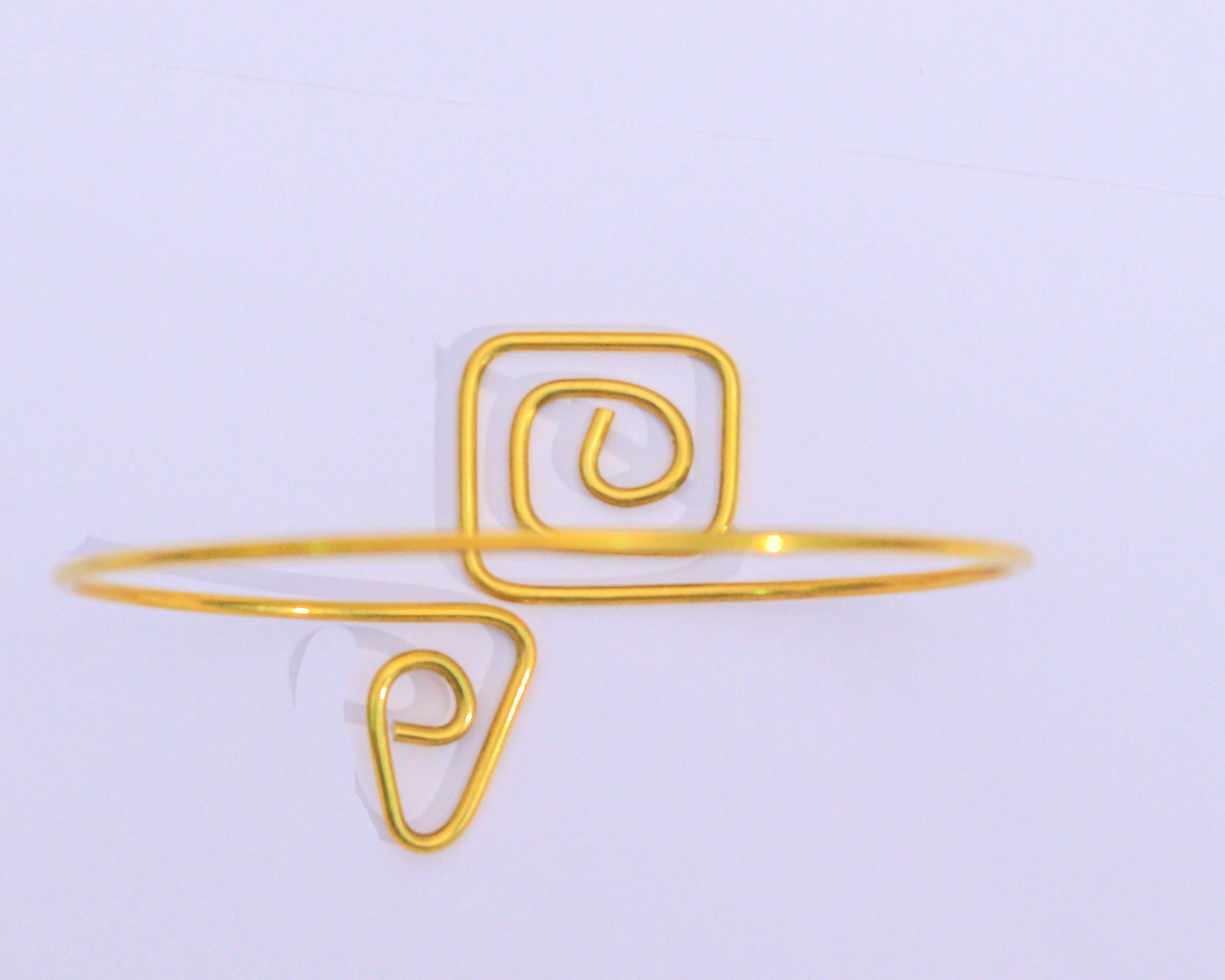 Brass Square & Triangle Spiral Armlet