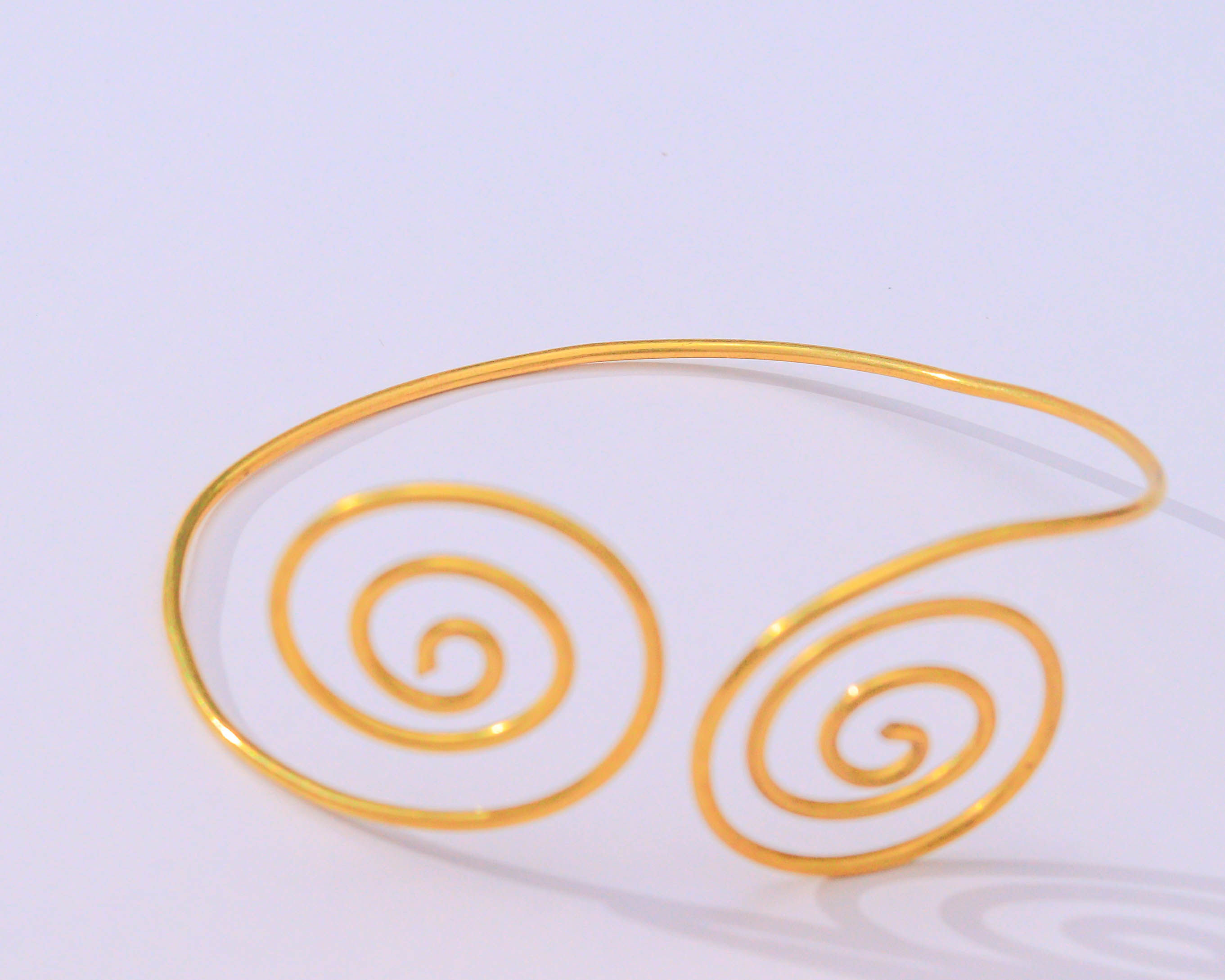 Brass Twin Round Spiral Armlet