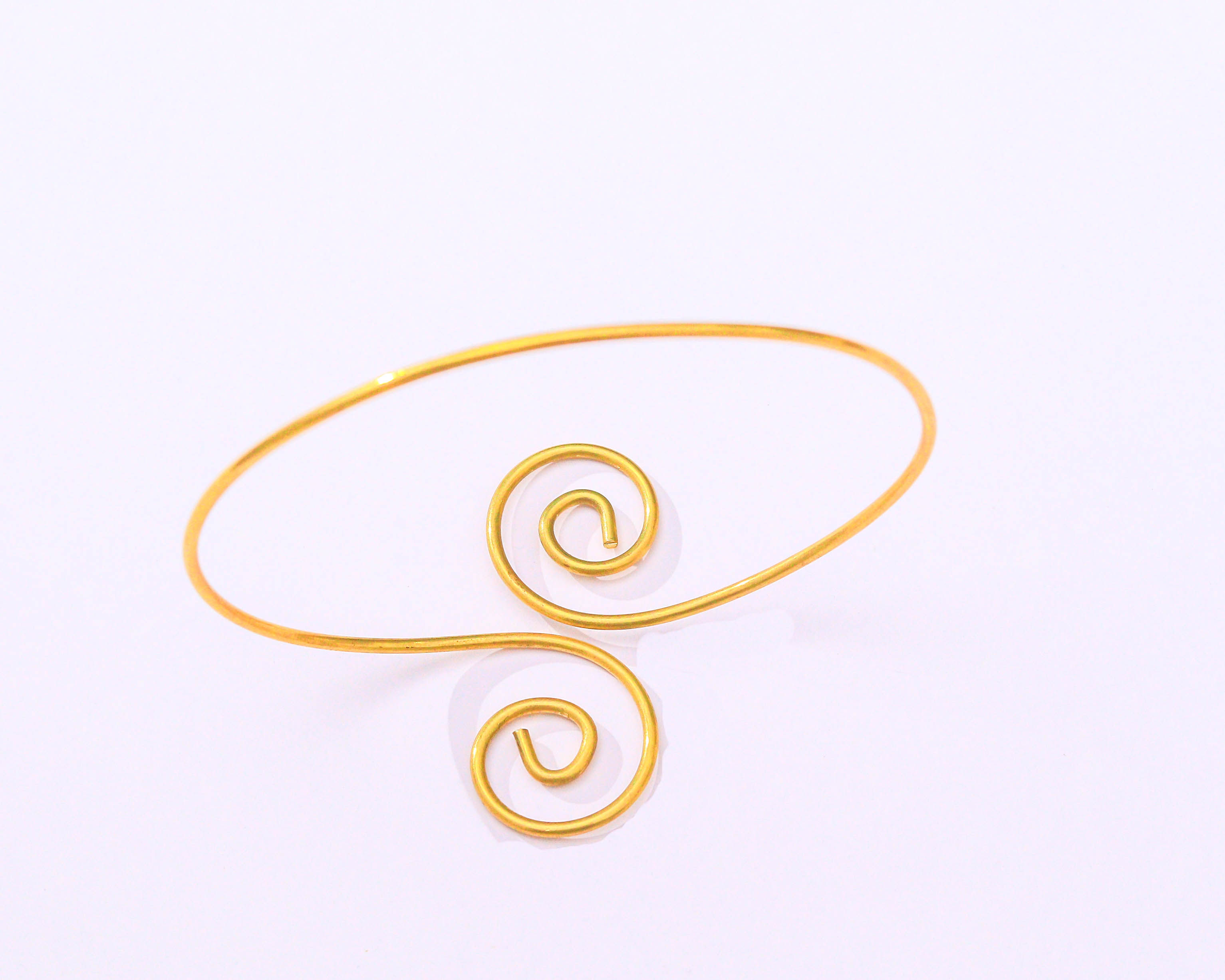 Brass Twin Spiral Coil Armlet