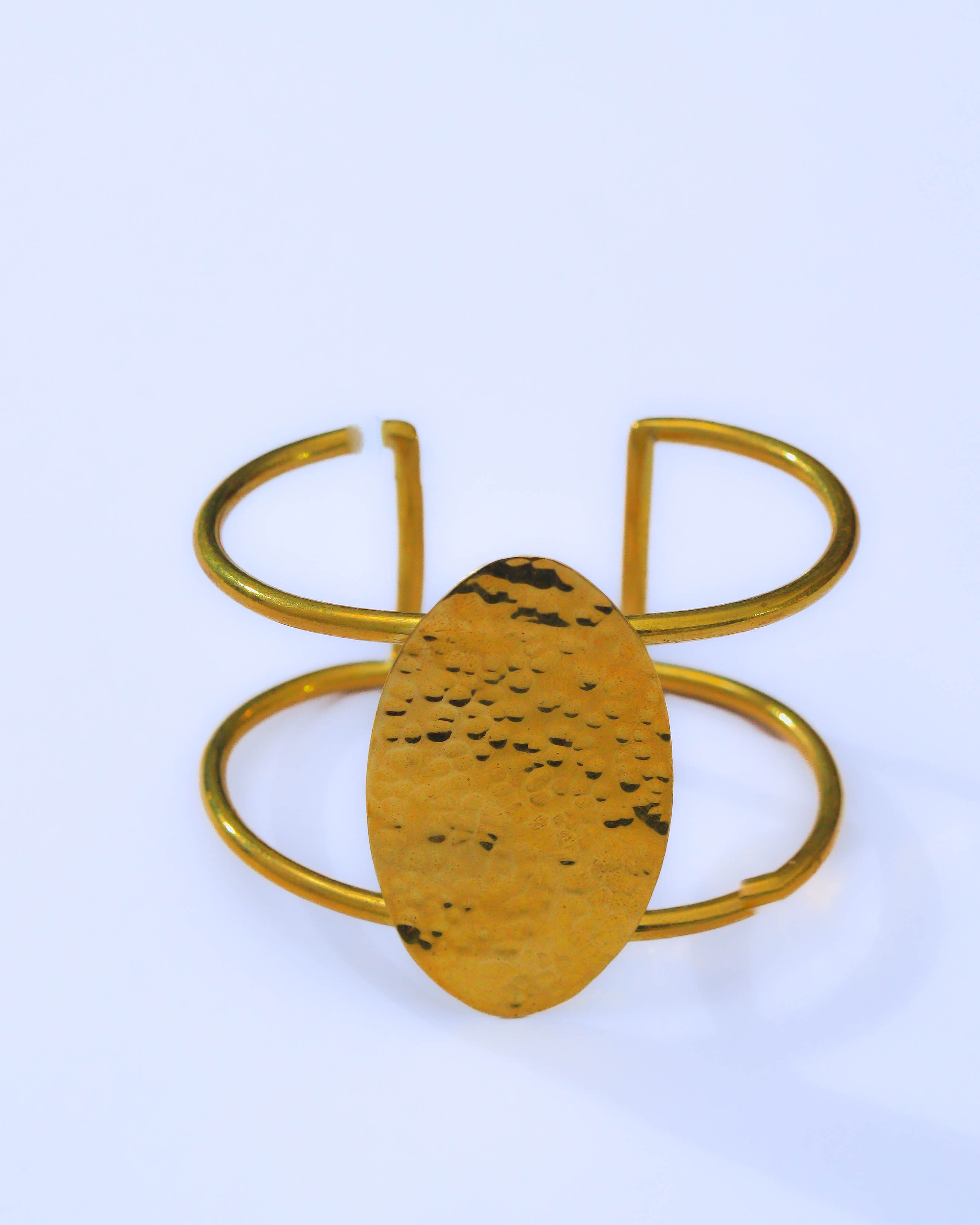 Hammered Oval Plate Cuff