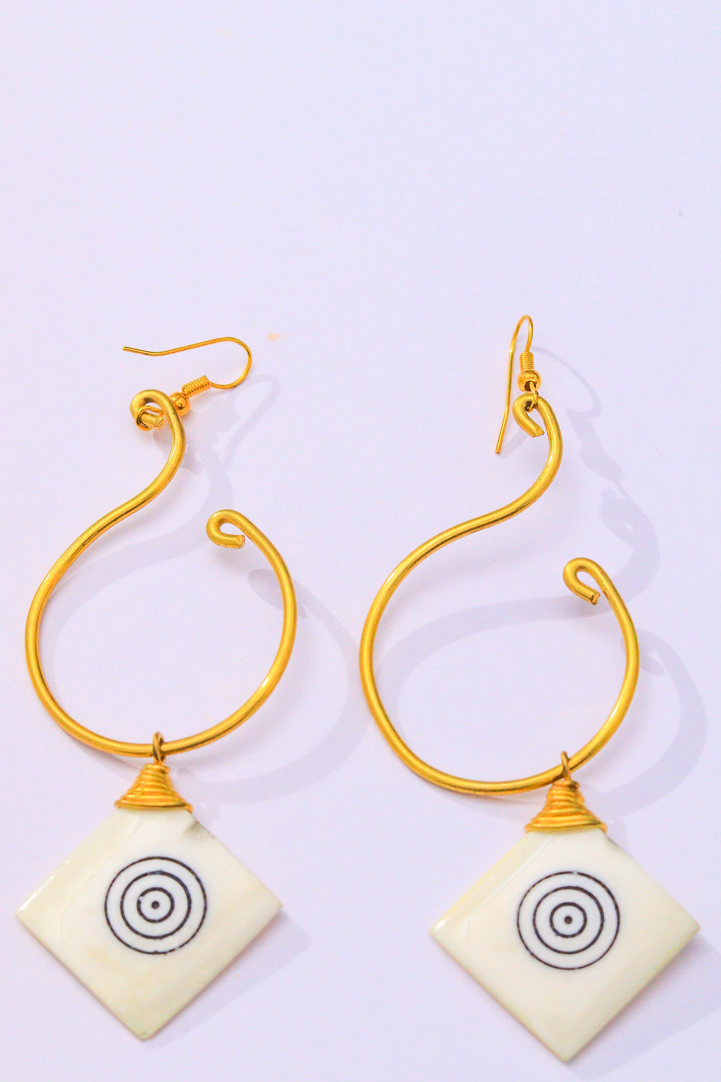Bone Diamond Charm Earrings