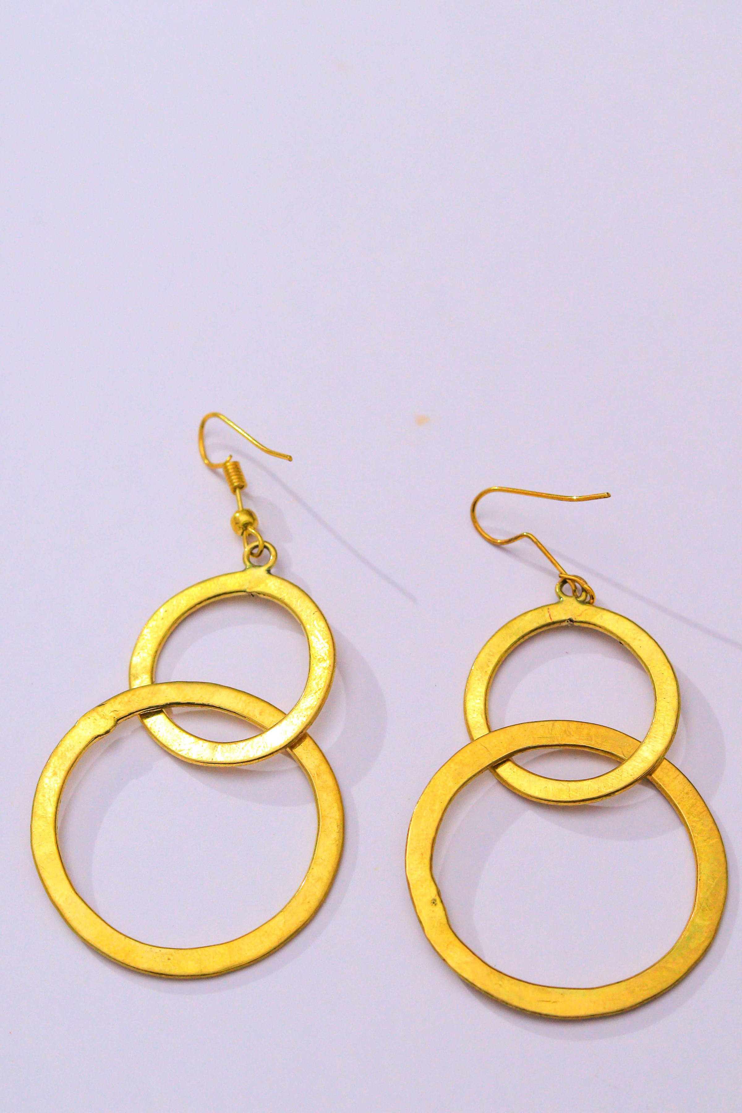 Interlocking Brass Hoop Earrings