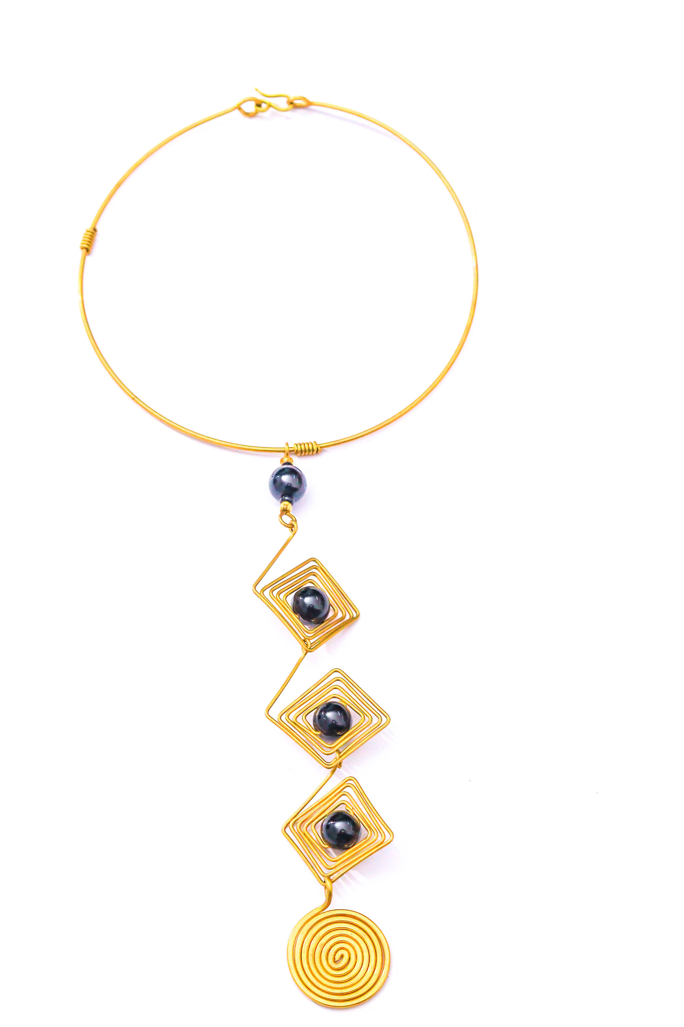 Cascading Onyx Bead Necklace