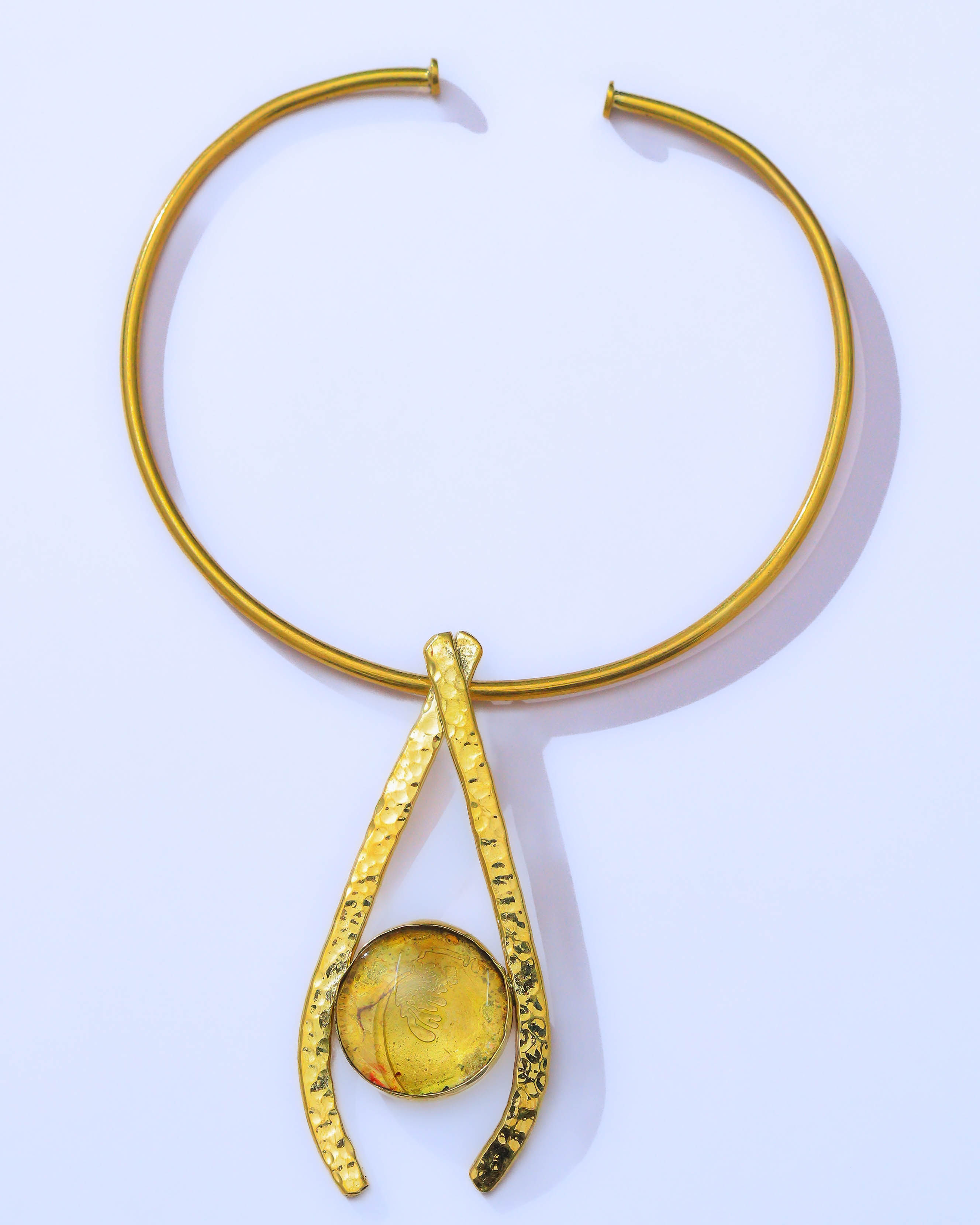 Amber Whisper Pendant Necklace